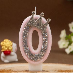Bougies Chiffres Couronne Rose Argentée 0-9 – Bougies Créatives Premium pour Gâteau d'Anniversaire – Fournitures de Décoration de Fête Personnalisées - Product Image 2