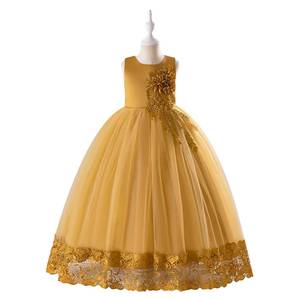 Vestido de Fiesta Largo con Flores para Niñas, Vestido de Princesa para Actuaciones, Cumpleaños y Eventos Formales - Product Image 6