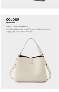 Nouveau sac seau en cuir de vachette de haute qualité pour femmes, sac à bandoulière en cuir véritable, mode et loisirs - Product Image 5