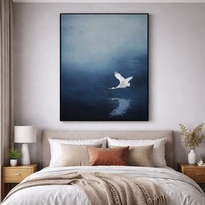 Decoración para el Hogar, Pintura al Óleo Realista de un Mar Azul Oscuro, Arte Texturizado Hecho a Mano para Hoteles, Decoración de Paredes, Decoración Interior para el Hogar - Product Image 1