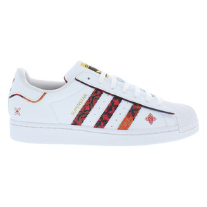 Zapatillas para correr Adidas Superstar para hombre, color blanco/rojo, 100% auténticas - Product Image 1