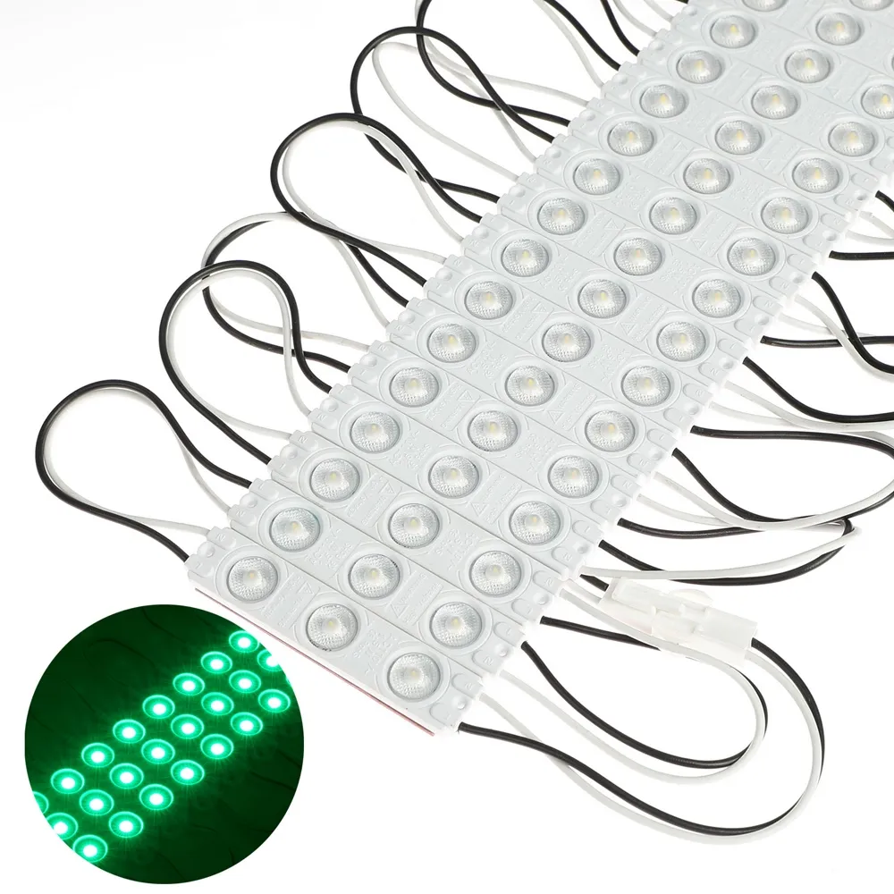 LED 모듈 AC 110V 220V 녹색 빛 고전압 SMD 2835 편지 표시 광고 게시판 표시를 위한 렌즈를 가진 3 LED 단위