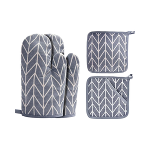 Guanti da forno grigiosi riciclati <span class=keywords><strong>in</strong></span> <span class=keywords><strong>Silicone</strong></span> tamponamento antiscivolo cottura cottura alla griglia presine e guanti per barbecue - Product Image 1