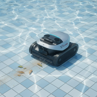 Robot de piscine automatique sans fil professionnel, double moteur, aspiration puissante, planification intelligente des trajets, couverture de 200 m², autonomie de 4 heures, piscines