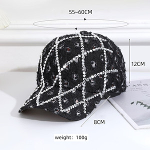 Gorro de Béisbol Estilo Vaquero Vintage con Pedrería Grande, Diseño Cuadrado, Estilo Gorra de Pato, Simple, para el Sol - Product Image 6