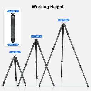 Trípode de Fibra de Carbono WEYLLAN HU323 para Fotografía con Cabezal de Bola de Palanca Integrada de 52 mm, Tubo de 32 mm, Trípode Ligero para Cámara L92 - Product Image 6