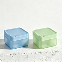 Boîte de rangement en plastique PP JAUNCE avec couvercle rabattable, réutilisable, pour cosmétiques et articles divers