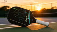 Raket Pickleball Serat Karbon 12K Inti Sarang Lebah Thermoformed Permukaan Bertekstur Putaran Tinggi untuk Latihan