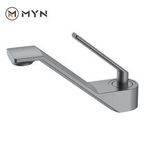 Robinet mitigeur de lavabo de salle de bain à poignée unique, design spécial, en laiton doré, à poser sur le comptoir, pour finitions Or, Noir, Laiton, Cuivre - Product Image 2