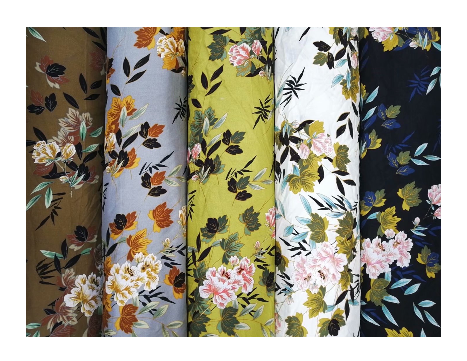 Оптовая продажа, плетеная вискозная ткань, обычная вискозная ткань 100% с цветочным принтом, вискозная ткань