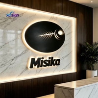 Enseigne 3D personnalisée en acier inoxydable rétroéclairée, signalétique métallique haut de gamme pour bars, centres commerciaux, boutiques, salons de beauté, spas, hôtels, montage mural commercial