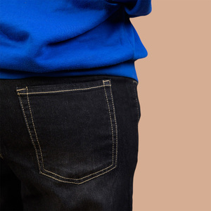 Jeggings pour femmes à taille haute, coupe droite, délavés, en coton, décontractés, noirs, pour l'automne, extensibles et respirants - Product Image 4