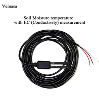Capteur d'humidité et de température du sol Veinasa XS-MT05S-A avec interface 1-Wire, capteur EC en acier inoxydable, plage de mesure 0-23ds/m