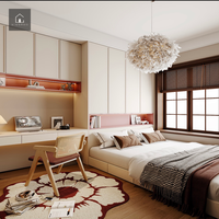 XINGRUO Armoire de chambre moderne sur mesure, armoire de rangement crème, meuble de chevet pour appartement, hôtel, villa, projet