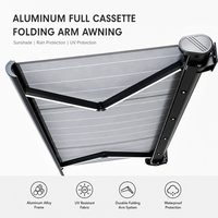 Auvent rétractable motorisé électrique de luxe sur mesure OEM, bras pliants, cadre en aluminium, télécommande, protection UV, personnalisable