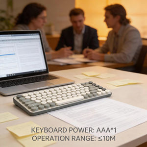 Ergonomic Silent Bluetooth Dual Mode <b>Wireless</b> Keyboard Mouse Combo Rechargeable for Laptop Desktop <b>PC</b> Mac Office Home Use - Product Image 4