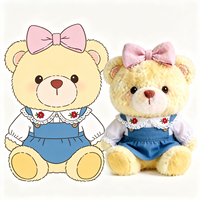 Ours en peluche personnalisé en gros avec nœud, adorable ours en peluche Kawaii, jouet en peluche moelleux et rembourré