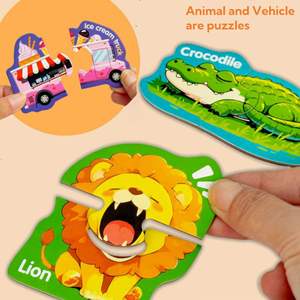 Juguete Educativo Temprano para el Aprendizaje en Casa, Rompecabezas de 2 Piezas, Imanes de Animales para Refrigerador, para Niños y Niñas Pequeños - Product Image 3
