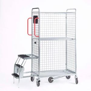 Logistiek Transport Verstelbaar Magazijn Multifunctionele Orderophaaltrolley Met Laddertreden - Product Image 2