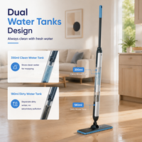 Serpillère pulvérisatrice silencieuse sans fil pour la maison et les bébés, avec réservoir d'eau propre et réservoir d'eau sale, serpillère à profil bas de 7 cm pour les coins des animaux domestiques
