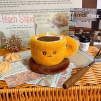 Porte-clés pendentif 3D en peluche amusant et mignon, durable, en forme de cornet de bœuf, tasse à café, nuage, pain, ou figurine alimentaire