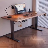 Bureau d'ordinateur en bois massif réglable en hauteur avec porte-gobelet et crochet pour écouteurs, compact, pour chambre à coucher, usage domestique, électrique, fabriqué en Chine