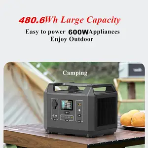 Générateur solaire 500W, meilleure vente Amazon, d'urgence, batterie de secours extérieure Lifepo4, Camping, Station d'alimentation Portable