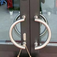 Manija de Puerta de Vidrio Tipo C de Acero Inoxidable de Alta Calidad, Herraje para Puerta Austin, Manija de Puerta Semicircular de Doble Cara para Empujar y Tirar