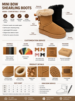 Bottes de neige en daim personnalisables pour filles, multicolores, doublées de fourrure, chaudes, bottes d'hiver pour enfants, pour un usage quotidien et en cadeau
