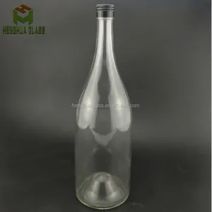 1500毫升透明玻璃酒瓶1.5 L白酒伏特加白兰地玻璃容器瓶带铝螺帽批发