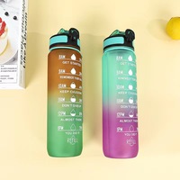 Botella de agua con marcador de tiempo, accesorio ecológico de 32oz, 1L, libre de BPA de tritan, grande, para fitness, gimnasio, deporte, motivacional
