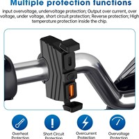 Chargeur de moto de nouvelle génération avec ports USB, couvercle étanche et bouton électronique intégré pour la recharge du téléphone