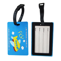 Étiquette de bagage en PVC souple avec logo personnalisé, étiquette de nom de valise en caoutchouc imperméable pour les voyages