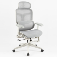 Luxe Confortable 360 °   Chaise de bureau ergonomique de direction avec accoudoirs, entièrement en maille et repose-pieds