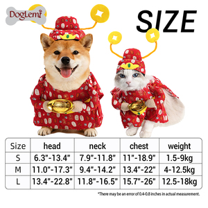 Hunde-Gott des Reichtums Winter-Print-Kostüm - Umweltfreundlicher Luxus Chinesisches Neujahr Haustier-Cosplay-Mantel aus Polyester Festival-Outfit für Hunde - Product Image 4