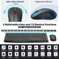 OEM personnalisé français arabe 2.4G souris et clavier ordinateur portable PC mince ergonomique sans fil clavier et souris fabrication