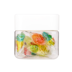 Tarro de pastel de plástico cuadrado <span class=keywords><strong>PET</strong></span> transparente respetuoso con el medio ambiente personalizado con tapa 6 oz al por mayor de caramelo pequeñas botellas vacías sin BPA 180ml - Product Image 1