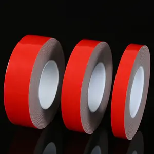 कार सिग्नल हार्डवेयर विज्ञापन के लिए लाल फिल्म मजबूत ट्रेलेस वाटरप्रूफ पारदर्शी ऐक्रेलिक डबल-पक्षीय टेप