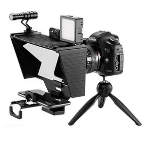 Sutefoto Professional การถ่ายภาพอุปกรณ์เสริมกล้อง Teleprompter สำหรับกล้อง DSLR iPhone iPad รีโมทคอนโทรล