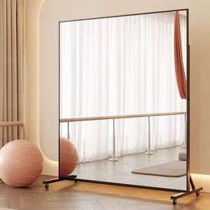 <span class=keywords><strong>Specchio</strong></span> a figura intera portatile con ruote girevoli, <span class=keywords><strong>specchio</strong></span> <span class=keywords><strong>da</strong></span> <span class=keywords><strong>terra</strong></span> per casa, studio di yoga, palestra, danza, stile moderno, <span class=keywords><strong>specchio</strong></span> per prova abiti - Product Image 1