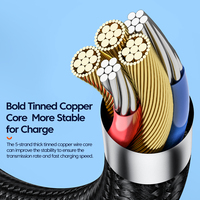 Câble de charge rapide Toocki 60W PD Type C vers Type C, cordon de charge haute intensité puissant pour plus d'appareils