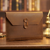 Porte-documents en cuir véritable pour homme, protection pour ordinateur portable, étui durable gaufré, sac organisateur pour ordinateur, promotionnel