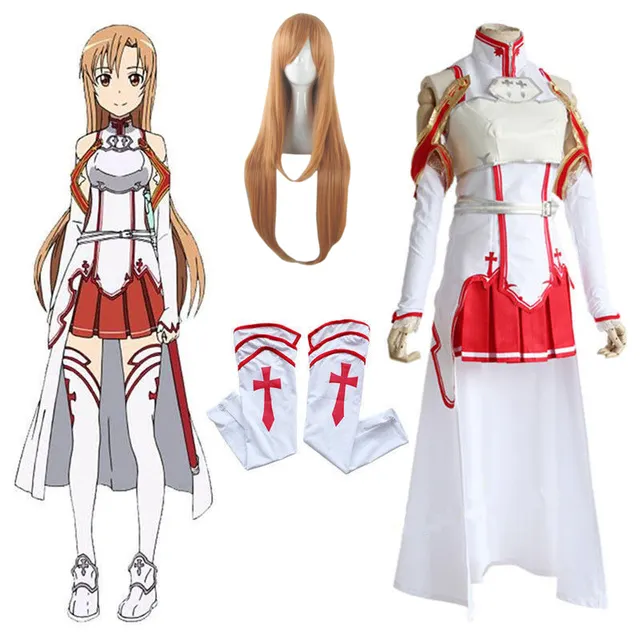 Sword Art Online Cosplay Costume Asuna Yuuki Full Set Women Cosplay Costumes