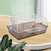 Cage transparente 20 "pour petits animaux Cage pour hamster Cage pour cochons d'Inde Cage pour petits animaux sur les côtés et ouvrable