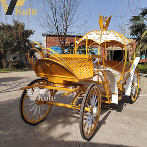 Charrette de Cendrillon pour théâtre communautaire, élégante calèche à chevaux, wagonnette à quatre roues, phaeton pour fêtes - Product Image 3