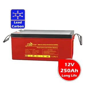 CSBattery 12V250ah Bateria批发可充电铅碳电池，用于全球定位系统/摩托车-零件/MPPT-充电-控制