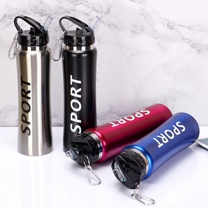 Factory direct sales 750ml stainless steel vacuum insulated sport water <b>bottle</b> with <b>straw</b> and handle for outdoor Hiking in stock - Product Image 2