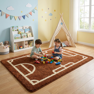 Tapis de bain absorbant tufté antidérapant à motif <span class=keywords><strong>football</strong></span>/soccer pour événements, en microfibre, grande taille pour salon, commande en gros - Product Image 1