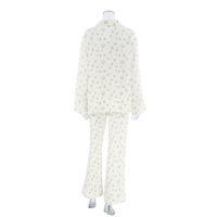 Ensemble de pyjama pour femme à imprimé floral personnalisé, motif imprimé numérique, coton, taille élastique, deux pièces, vêtements de nuit, vêtements de maison, ensemble de pyjama à imprimé floral personnalisé