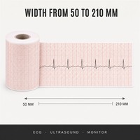 Rouleau de papier ECG de qualité médicale personnalisé avec grille rouge, papier thermique à longue conservation pour la cardiologie hospitalière